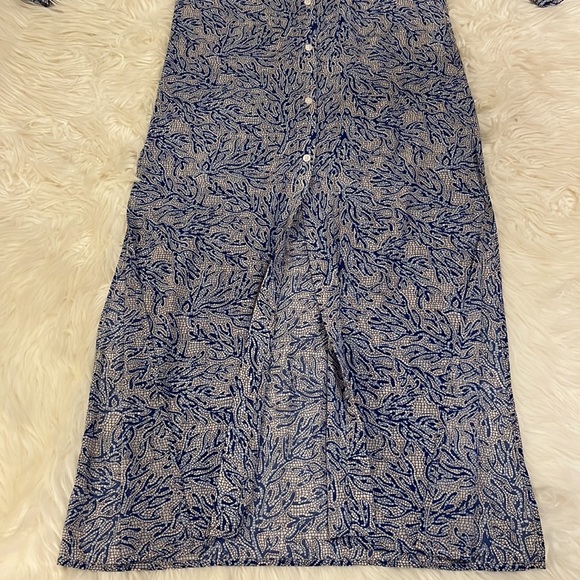 MICHAEL Michael Kors Blue Coral Mosaic Georgette Shirt Maxi Dress - Picture 9 of 15